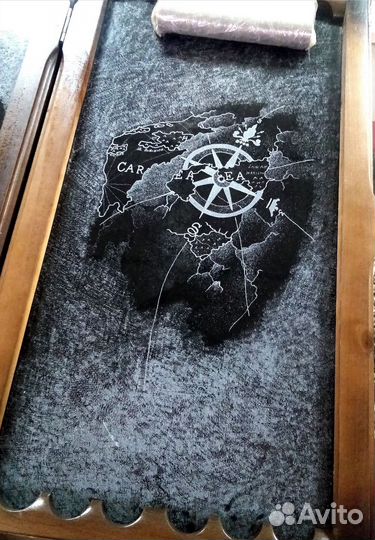 Нарды ручной работы со стеклом