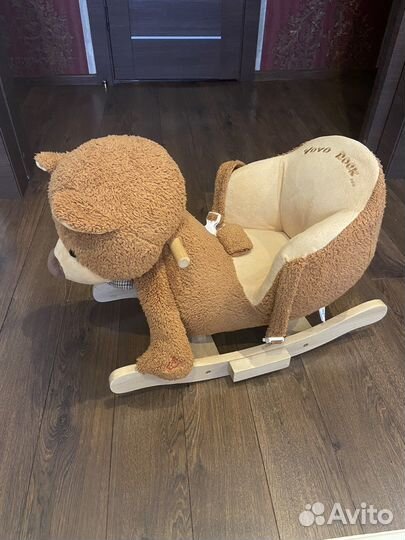 Музыкальный плюшевый медведь качалка