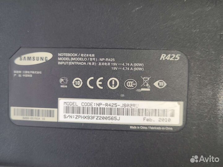 Ноутбук samsung r425 запчасти ремонт