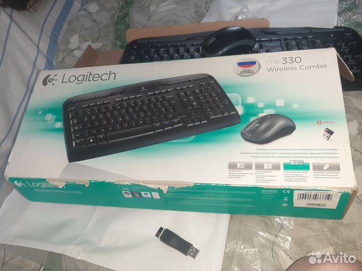 Беспроводная клавиатура и мышь logitech