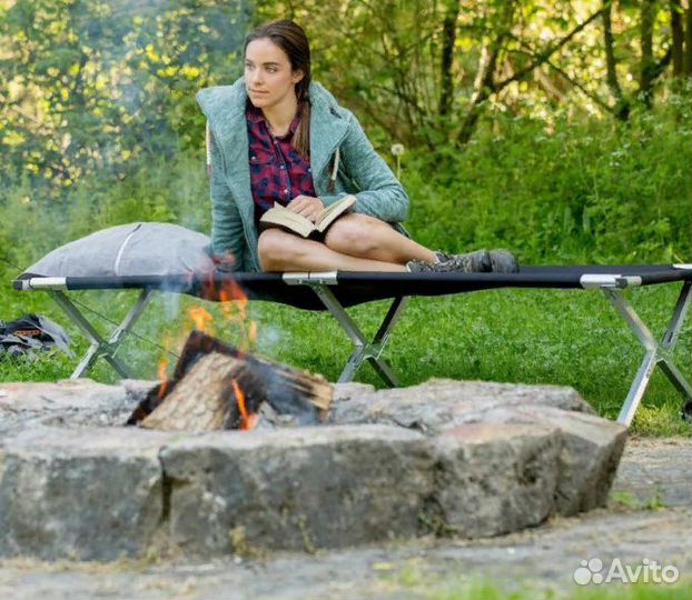 Раскладушка туристическая/дачная карповая с чехлом
