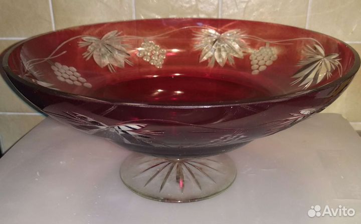 Ваза для фруктов на ножке СССР