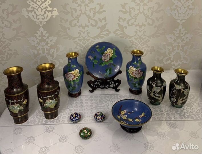 Ваза клуазоне старинные