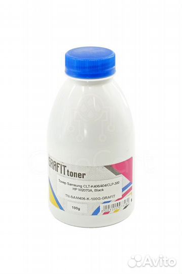 Тонер Samsung CLT-K406/404/CLP-300, HP W2070A, Bla