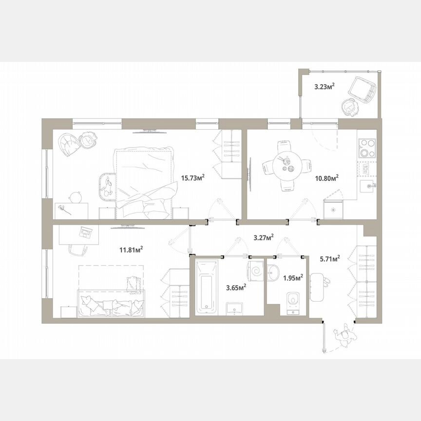 2-к. квартира, 53,9 м², 4/12 эт.
