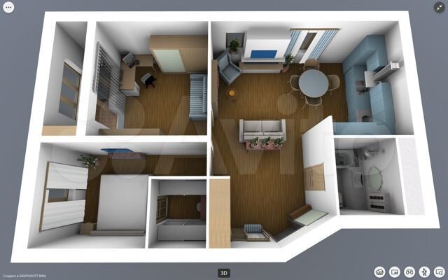 2-к. квартира, 69,8 м², 2/9 эт.