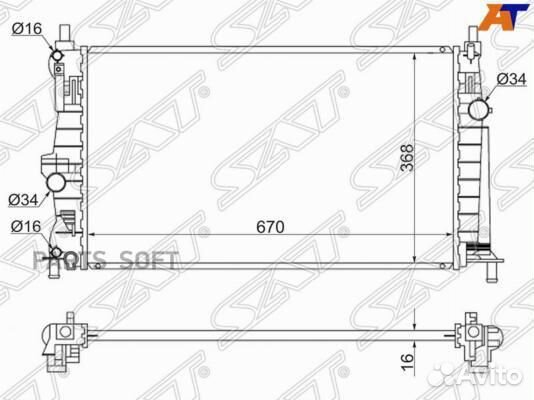 Радиатор охлаждения Мазда 3 1,6 08- АКПП