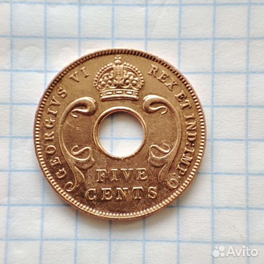 Коллекции монета 1942 Африка VF красавица