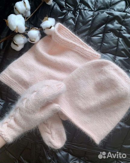 Шапка бини, берет из пуха норки