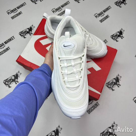 Оригинал 42,5 eu Nike air max 97 'triple white'