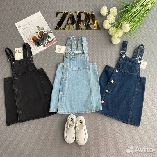 Джинсовый сарафан для девочки zara