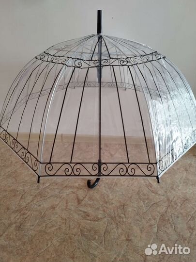 Зонт трость прозрачный купол 1 шт