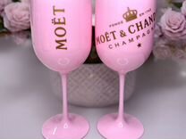 Пластиковые бокалы Moet розовые