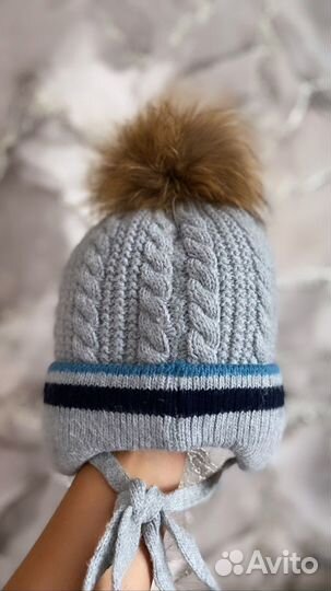 Шапка зимняя для мальчика 48-50