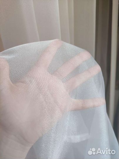 Тюль белая кристаллин 5 метров