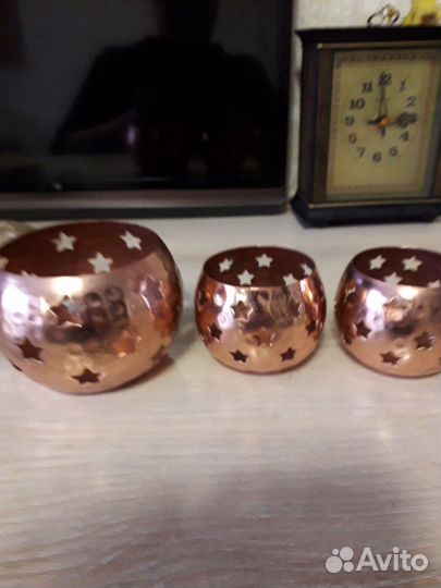 Набор подсвечников.медь.Винтаж.20 в