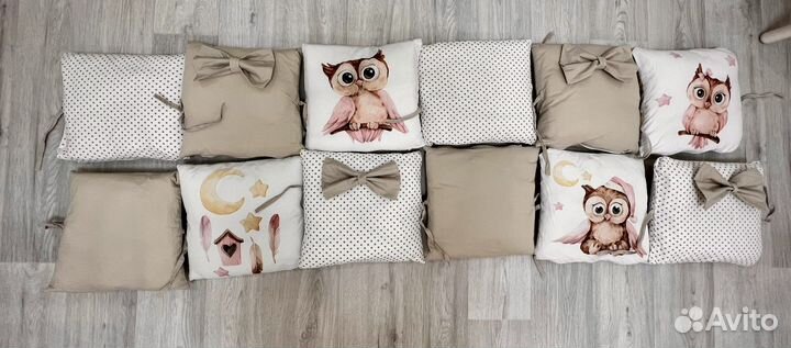 Бортики в детскую кроватку 12 шт