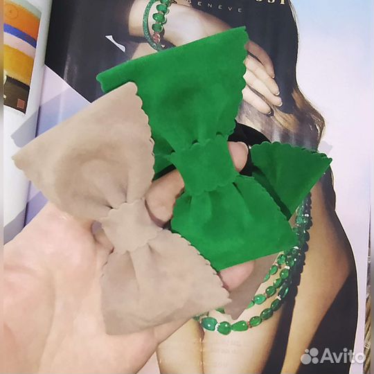 Детские бантики из замши