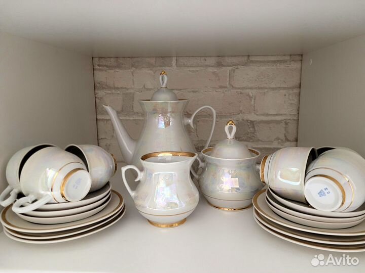 Кофейный сервиз СССР перламутр