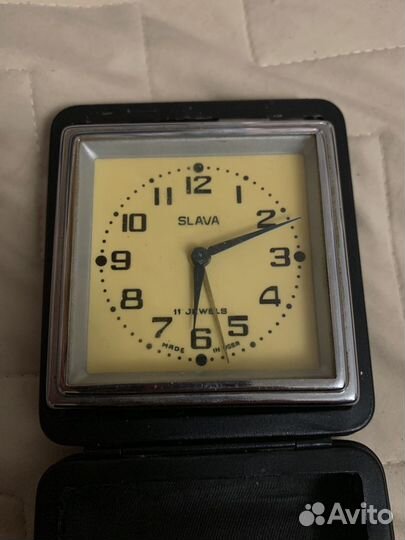 Часы будильник дорожные Слава СССР винтаж