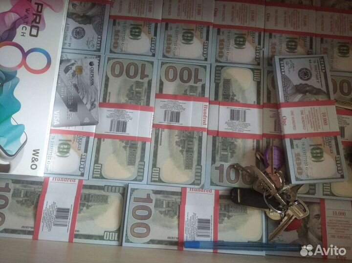 Купюры доллары, новые, билет банка приколов