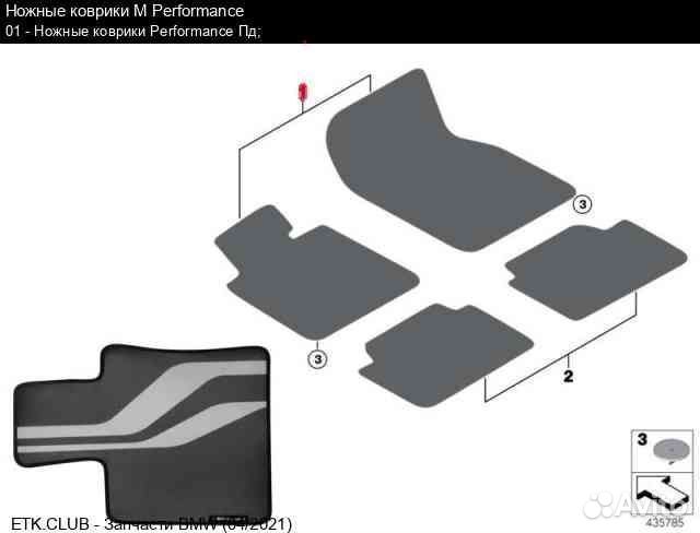 BMW X5 X6 Передние коврики M Performance