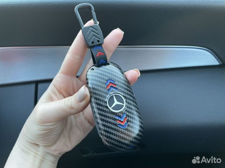 Чехол для ключа mercedes мерседес под карбон