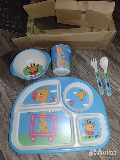 Набор Детская посуда из бамбука