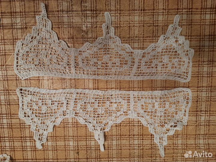 Салфетка кружевная скатерть хлопок СССР 8 шт