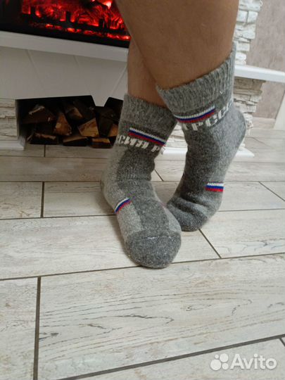 Носки шерстяные мужские вязаные