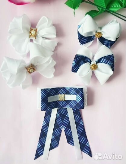 Школьные банты. Набор галстук и банты