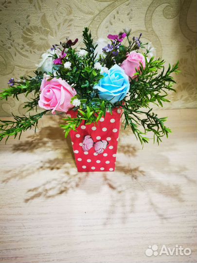 Букет из мыльных роз