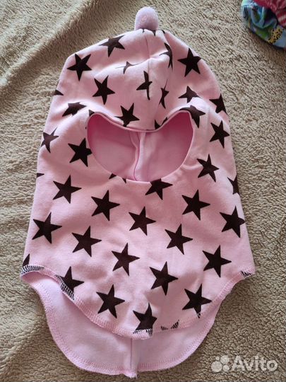 Шапка шлем для девочки 50 52