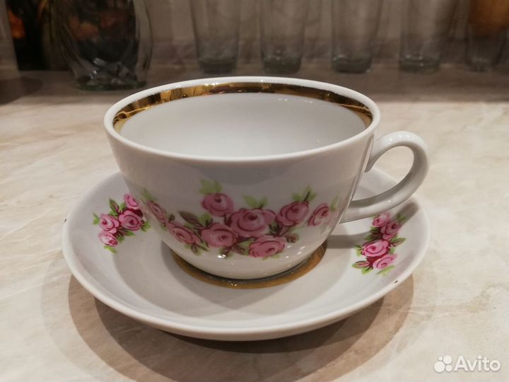 Сервиз чайный Кузяевский фарфоровый завод 1963 год