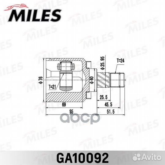 ШРУС Nissan Almera 00-06 внут. ga10092 Miles