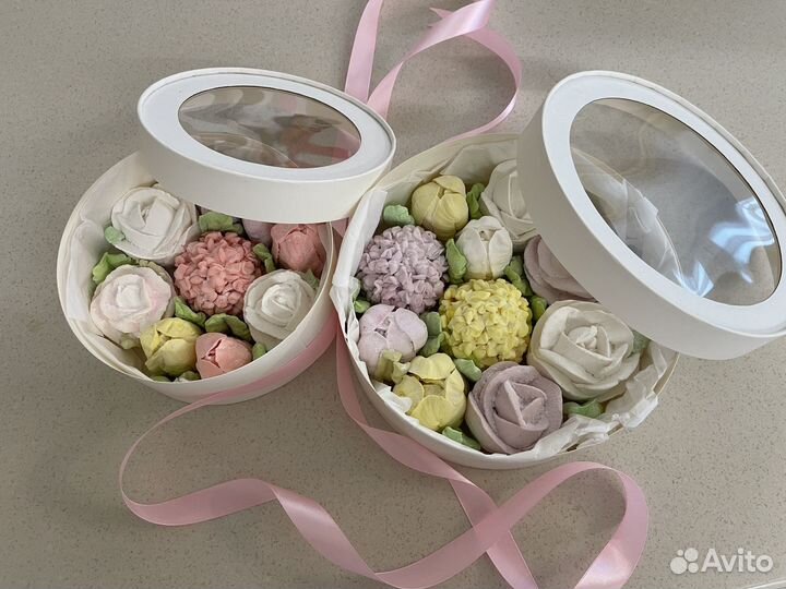 Сладкие вкусные подарки Зефирные цветы, букеты