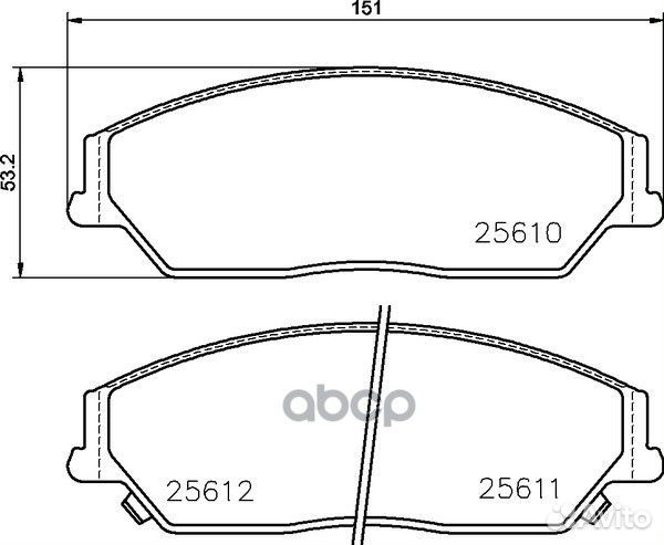Колодки тормозные дисковые перед NP1052 NIS