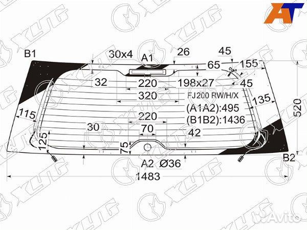 Стекло заднее toyota land cruiser 200