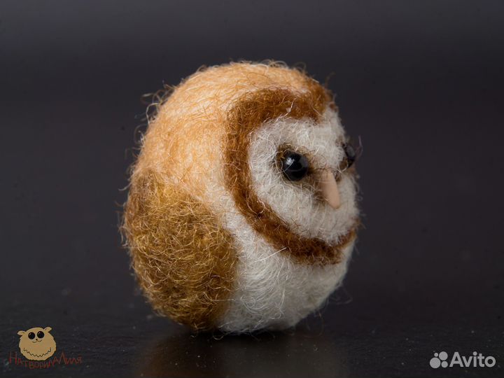 Сова сипуха из шерсти, Амбарная сова фигурка