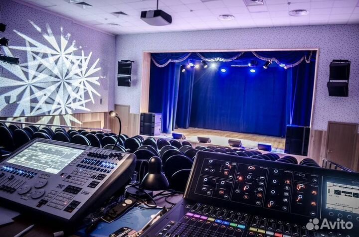 Занавес сцены свет звук для актового зала школы дк