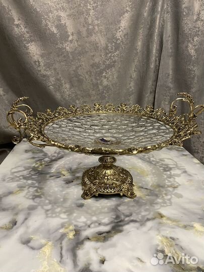 Ваза для фруктов бронза