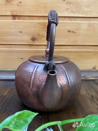 Чайник из чистой меди 1л для кипячения воды