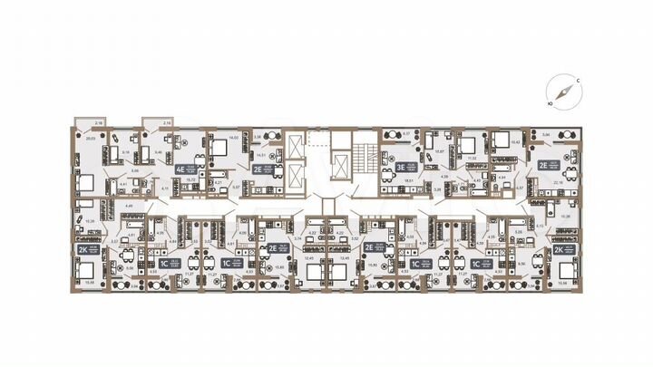 2-к. квартира, 49,7 м², 18/22 эт.