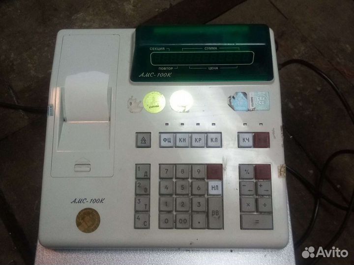 Кассовый аппарат амс 100к, с ящиком под деньги