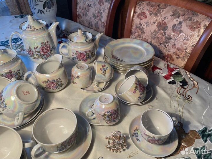 Новый Чайно-кофейный перламутровый сервиз