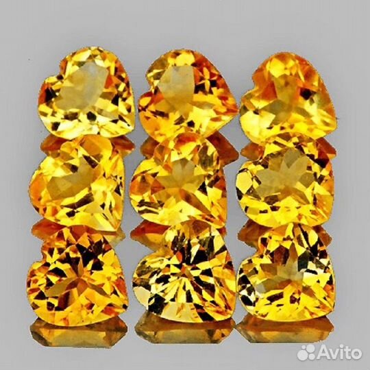Цитрин натуральный 5,84Ct 6мм 9шт VVS heart