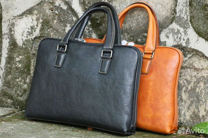 Кожаная сумка формат А4