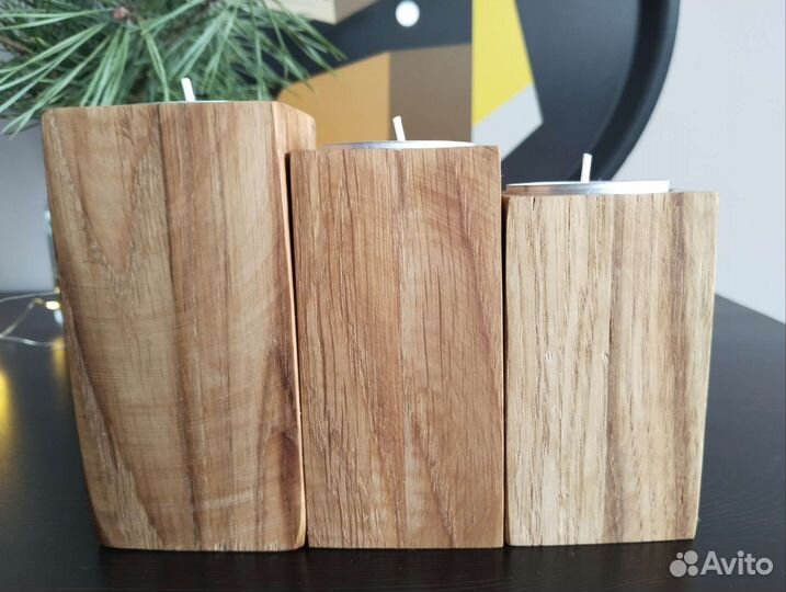 Подсвечники деревянные