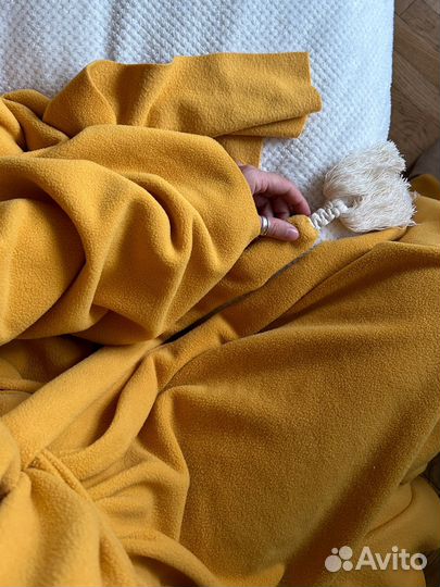 Кимоно, платье, кардиган, горчичный флис