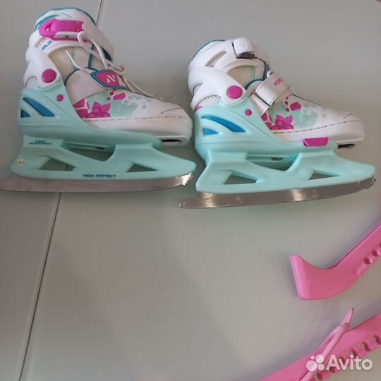 Коньки детские раздвижные 26-31 и шлем